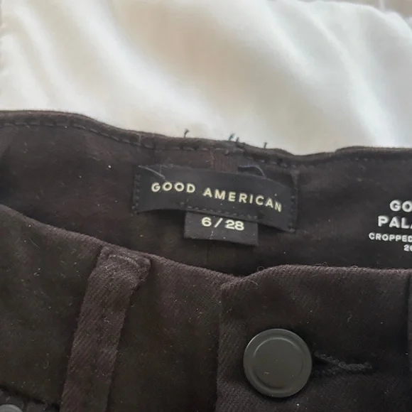 Good American Black Good Waist Palazzo Crop Jeans - Picture 3 of 6